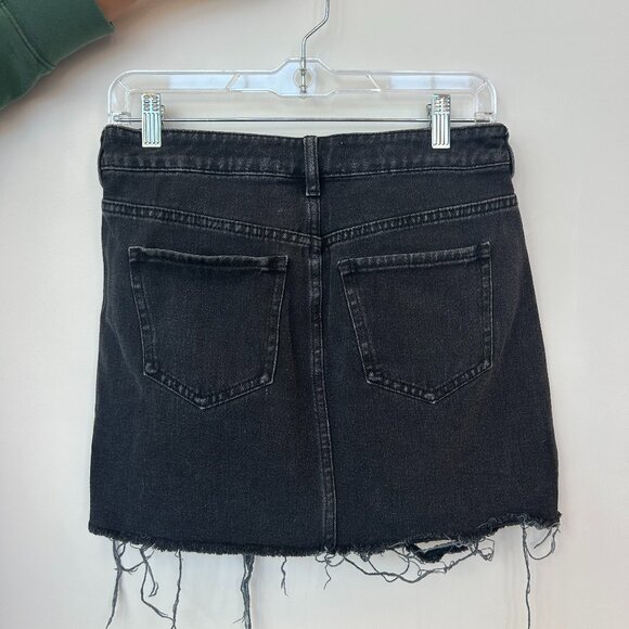 PacSun Black Distressed Denim Mini Skirt - Picture 2 of 3